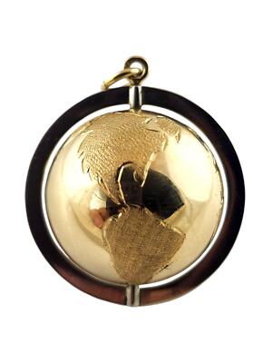 14 Karat Yellow and White Gold Spinning Globe Charm #18975