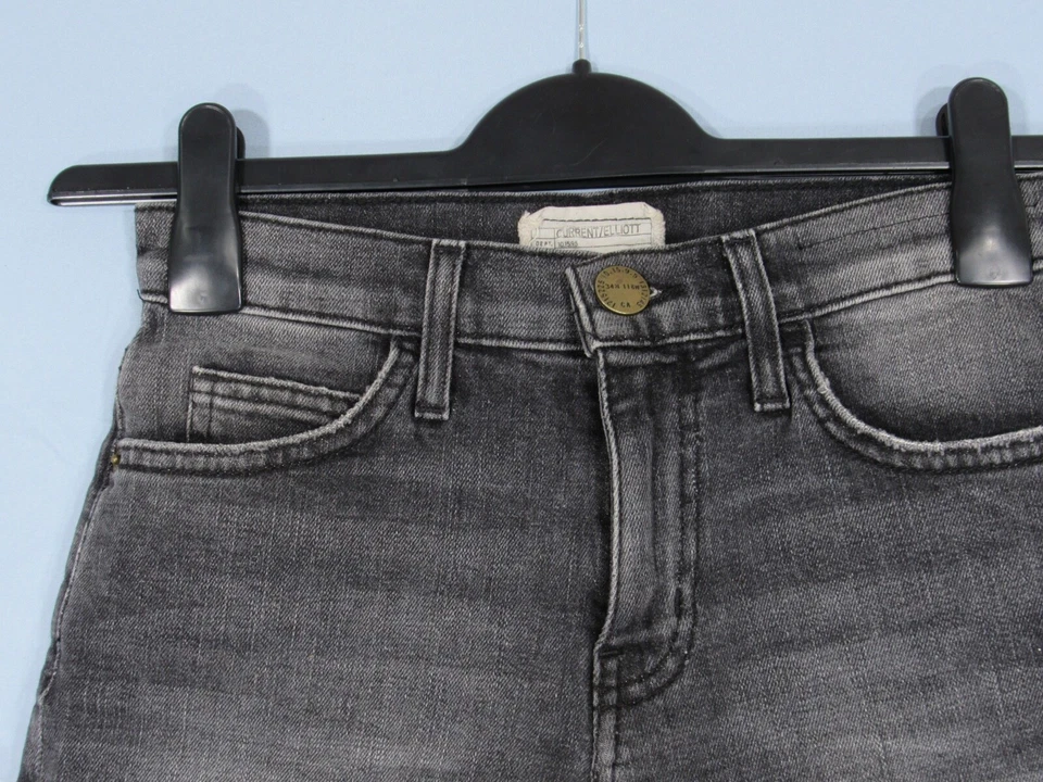 Pantalones Cortos de Bicicleta CURRENT/ELLIOT DESTEÑIDOS NEGROS Jeans Denim con Puños Cortados 0/24 Foto 2 de 4