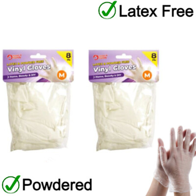 Vinyl Handschuh gepudert latexfrei Arbeitsfutter Medium je 8 Stück 