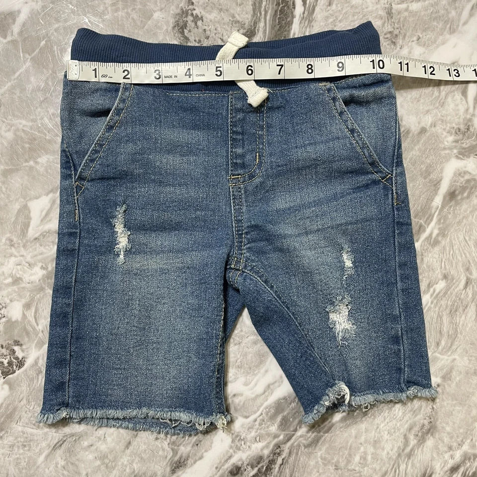 Epic Threads Niño Pequeño Jersey Pull On Pantalones Cortos Azul Denim Cordón Talla 4T Foto 4 de 4