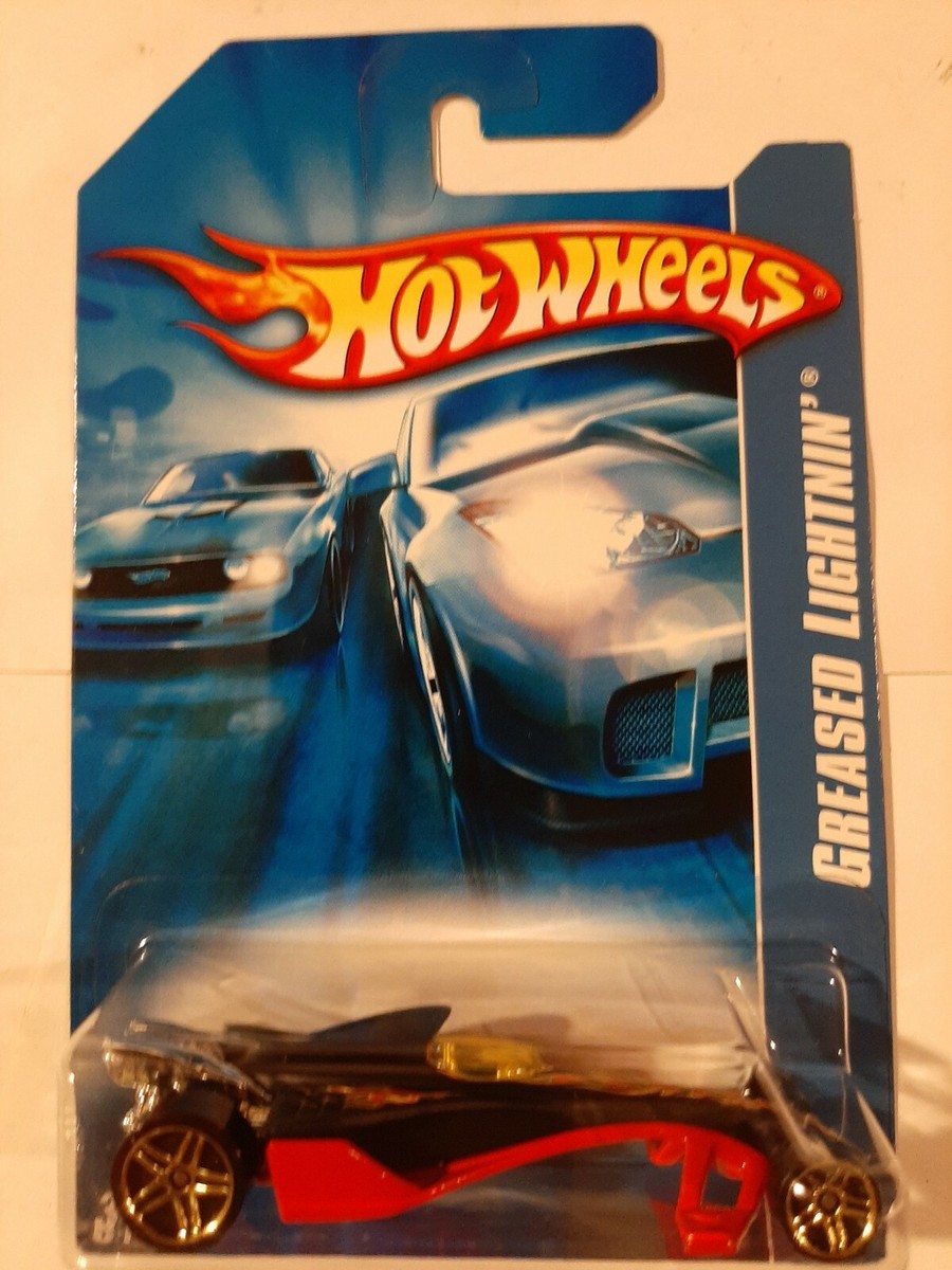 2006 Hot Wheels Collector #213 GREASED LIGHTNIN' Black/Red w/Gold