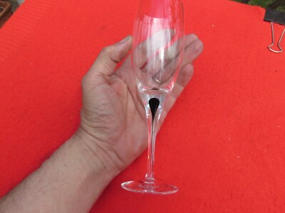 1  Orrefors Crystal Sweden Intermezzo Black 7 7/8'' Wine Glass Flute Stems #7