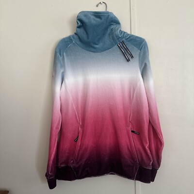 Roxy Cute ombre Ski Mid layer Velvet pullover jacket Pockets Comfort Fit Winter