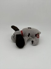 Pound Puppies Grey Plush Puppy with Red Collar 7 In Vintage 1986 Tonka  .P9