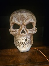 Light Up Big Skeleton Head Skull Color Changing Decoration