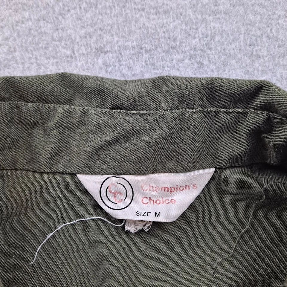 Chaqueta Vintage Champions Choice Hombres Mediana Verde Botón Granero Tareas Militar Y2K Foto 3 de 4