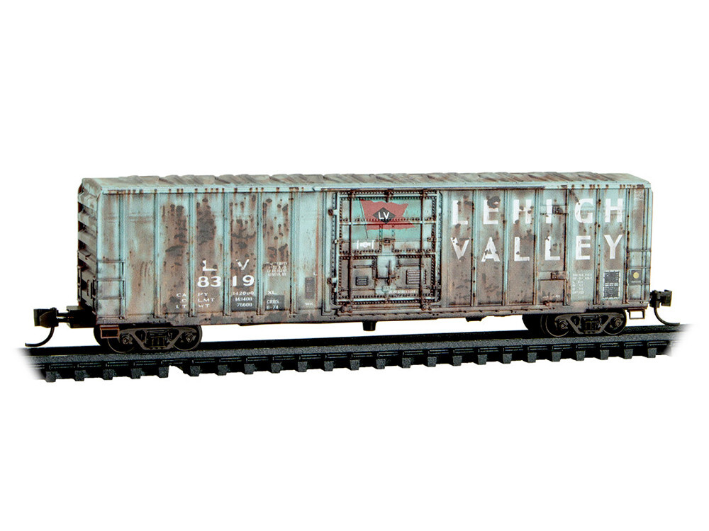 Lehigh Valley 50' Ribside Boxcar Weathered Graffiti MTL #027 44 520 N SCALE