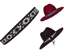 Gray, Black and White Cowboy Hat Band, Fedora Western Hatbands, Unisex Hat Belt