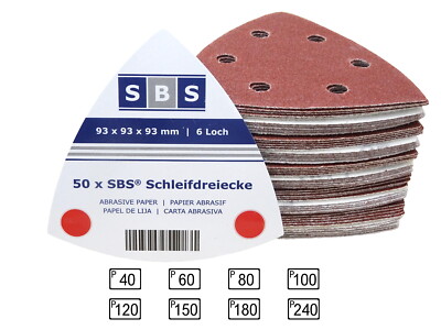 SBS  Klett-Schleifdreiecke 93 x 93 x 93mm Korn 40-240 Schleifscheiben Delta