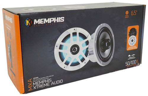 Pair Memphis Audio MXA60L 100w 6.5" 2-Way Marine Boat Speakers w/ RGB LED Grills - Picture 10 of 10