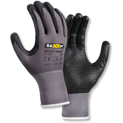 Nylon-Strickhandschuhe black touch« grau/schwarz, Gr. 11 teXXor« 2452