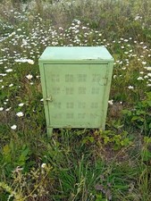 Vintage English Lime Green Metal meat safe unit cabinet pantry cupboard