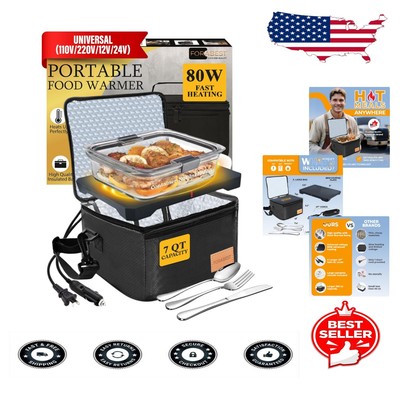 Multi-Voltage Food Warmer & Electric Lunch Box - Perfect for Car & Office Use