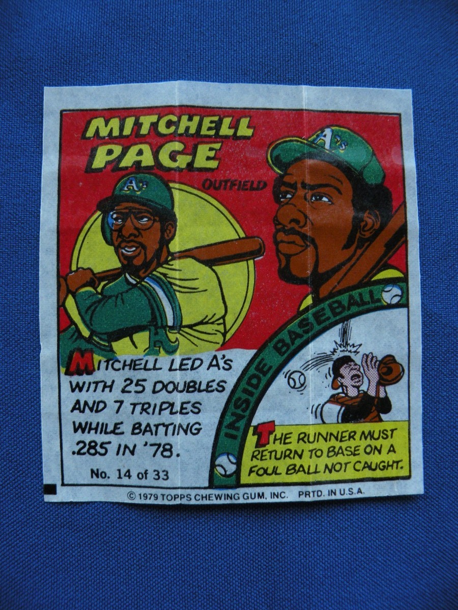 ミッチェルページ 1979 Topps MLB Bubble Gum portraits Mitchell Page A's #14