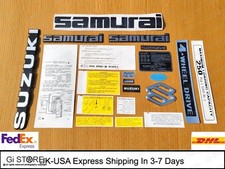 SUZUKI SAMURAI EMBLEMS AND DECALS SET Complete  (Black)