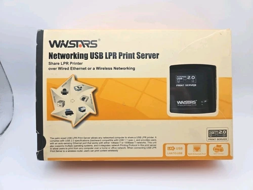 Winstars USB 2.0 Share LPR Print Server - open box
