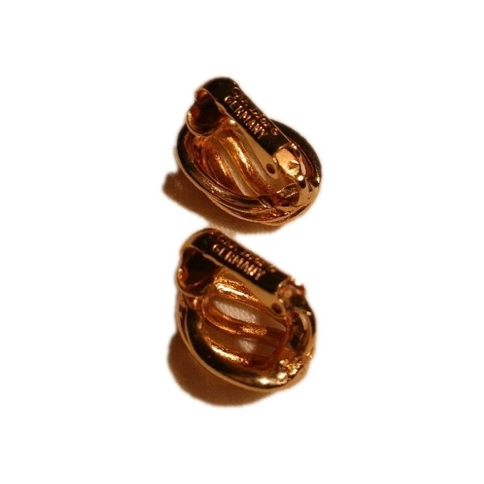 Christian Dior Vintage Años 80 Doble Nudo Ovalado Cuerda Enclavamiento Aro Clip, Pendientes Foto 3 de 4