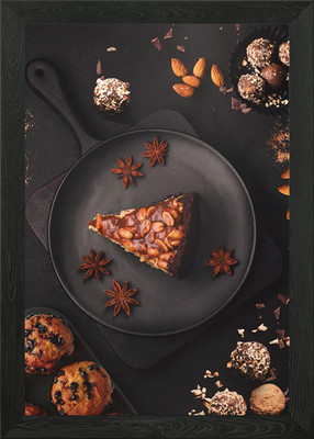 Mandelkuchen und Muffins gerahmtes Wandbild Poster Leinwanddruck Bild