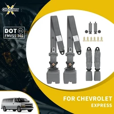 2X For Chevrolet Express 1500 2500 3500 3 Point Safety Adjustable Seat Belt Gray