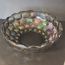 Federal Glass Yorktown Colonial Sundown Smoke Gray Iridescent Bowl
