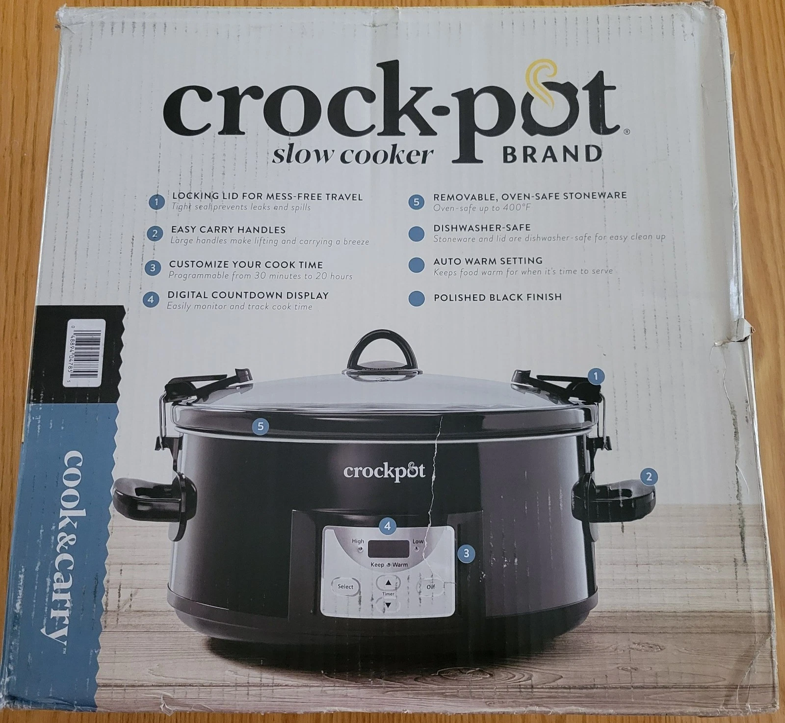 Crock-Pot 7 Quart Cook n' Carry Programmable Countdown Stoneware Slow Cooker