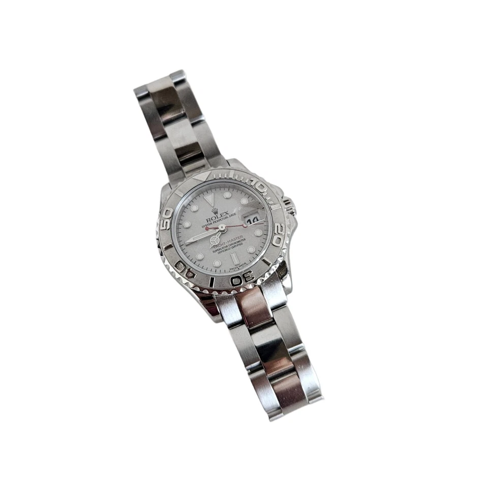 Rolex Oyster Perpetual яхт-мастер серебряный циферблат платиновый ободок Oystersteel 28 мм - Изображение 2 из 4