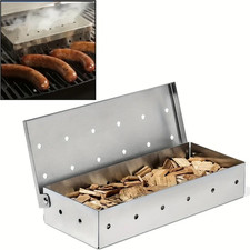 Stainless Steel Smoker Box for Gas BBQ, Wood Chip Smoker, Meat Smoker, Outdoor C