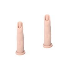 2 pcs  Nail Shop Manicure Practice Finger Fake Nail Art Training Finger Model