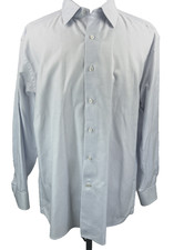 David Donahue Dress Shirt Button Up Long Sleeve Size 18 Trim - 34/35