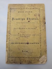 1876 Brooklyn Theater The Fire Special Report Fire Marshal Very Rare Historic 