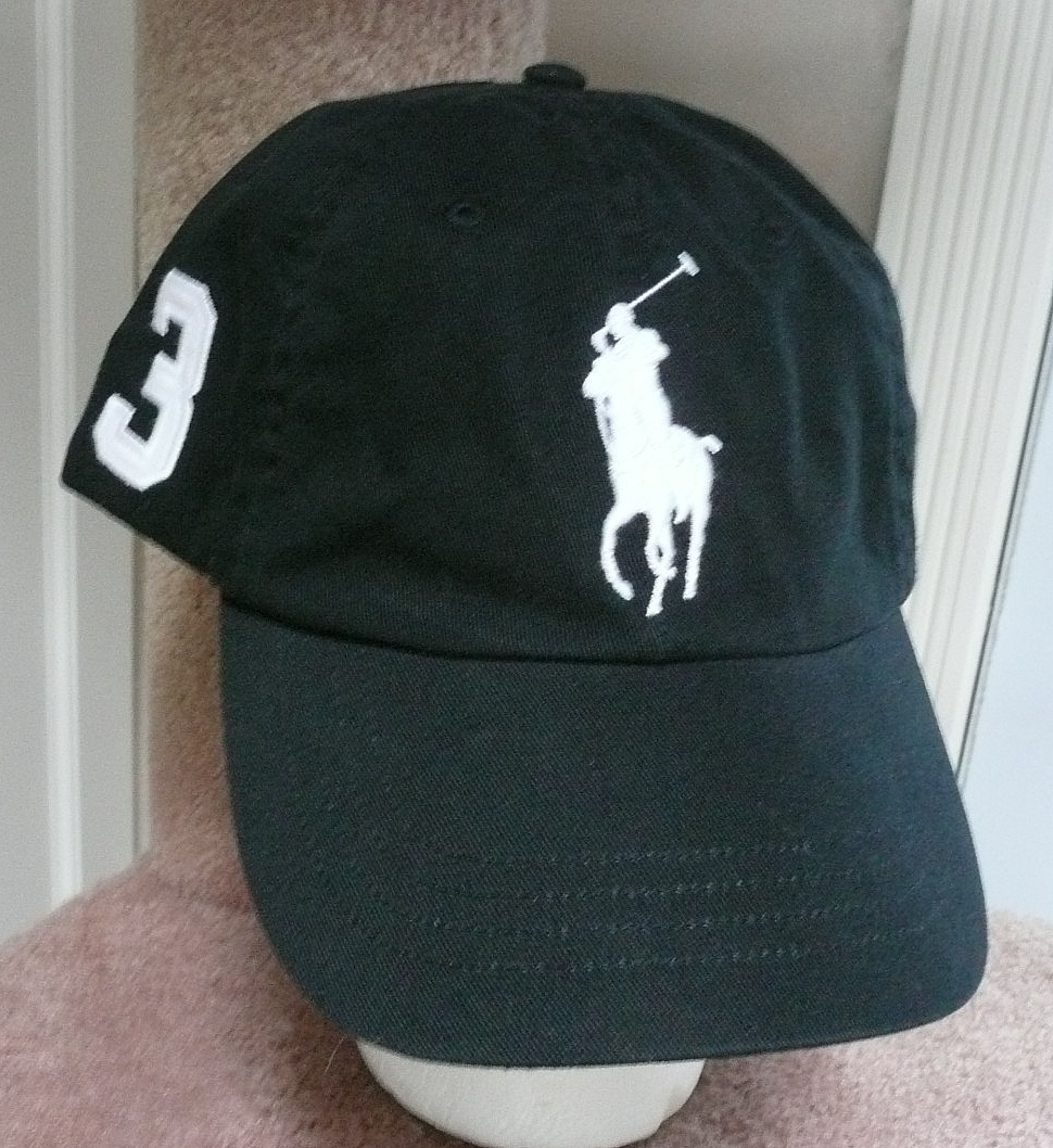 Polo Ralph Lauren Black Adjustable Polo Hat Cap Leather Strap | eBay