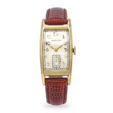 Vintage Hamilton Curved Tank Style Gold Filled Hand Wind Wristwatch