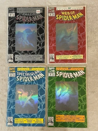 SPIDER-MAN 30TH ANNIVERSARY HOLOGRAM SET! AMAZING 365 WEB 90 SPECTACULAR 189