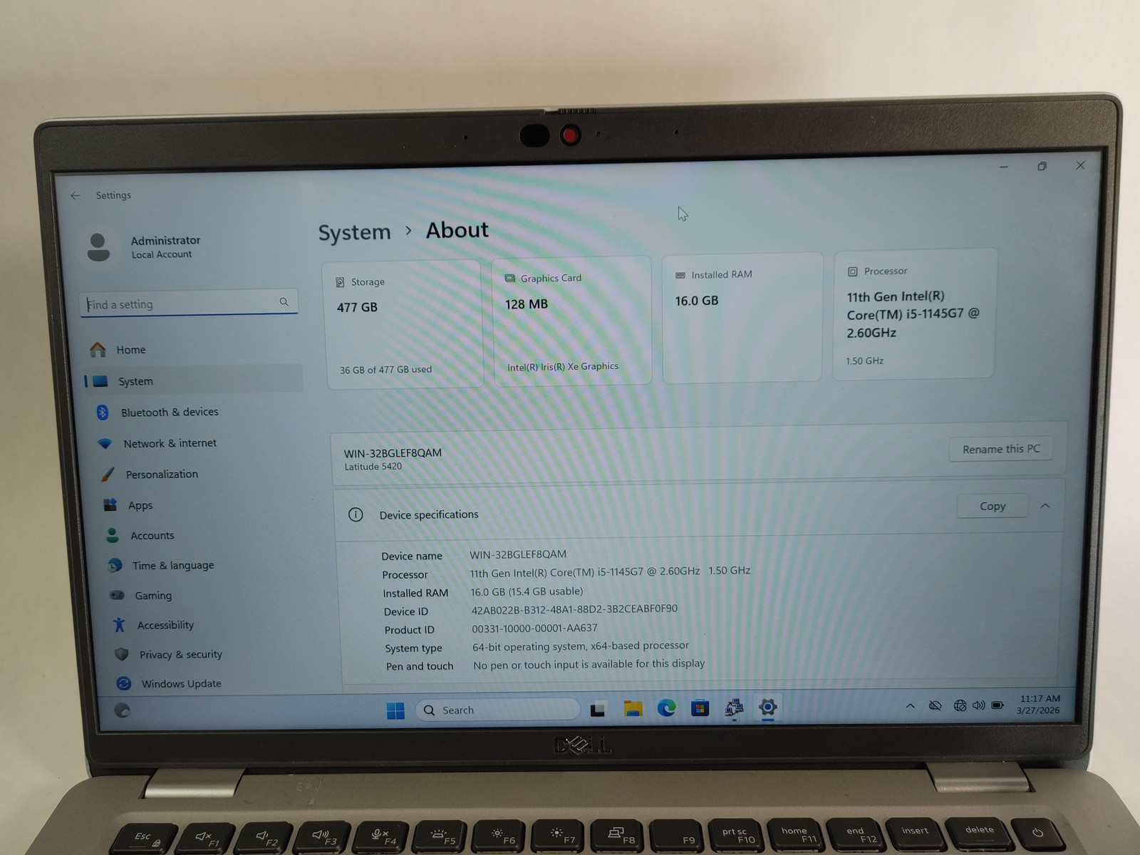 Dell Latitude 5420, 14-Inch Laptop, with Core i5 11th Gen., Windows 11 Home