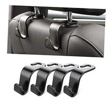 Car Back Seat Headrest Hooks, 4 Pack Black Stylish Back Seat Hanger for Black2