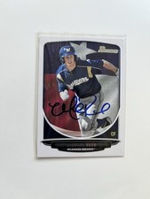 2013 Bowman, Milwaukee Brewers - MICHAEL REED - autographed - flag background