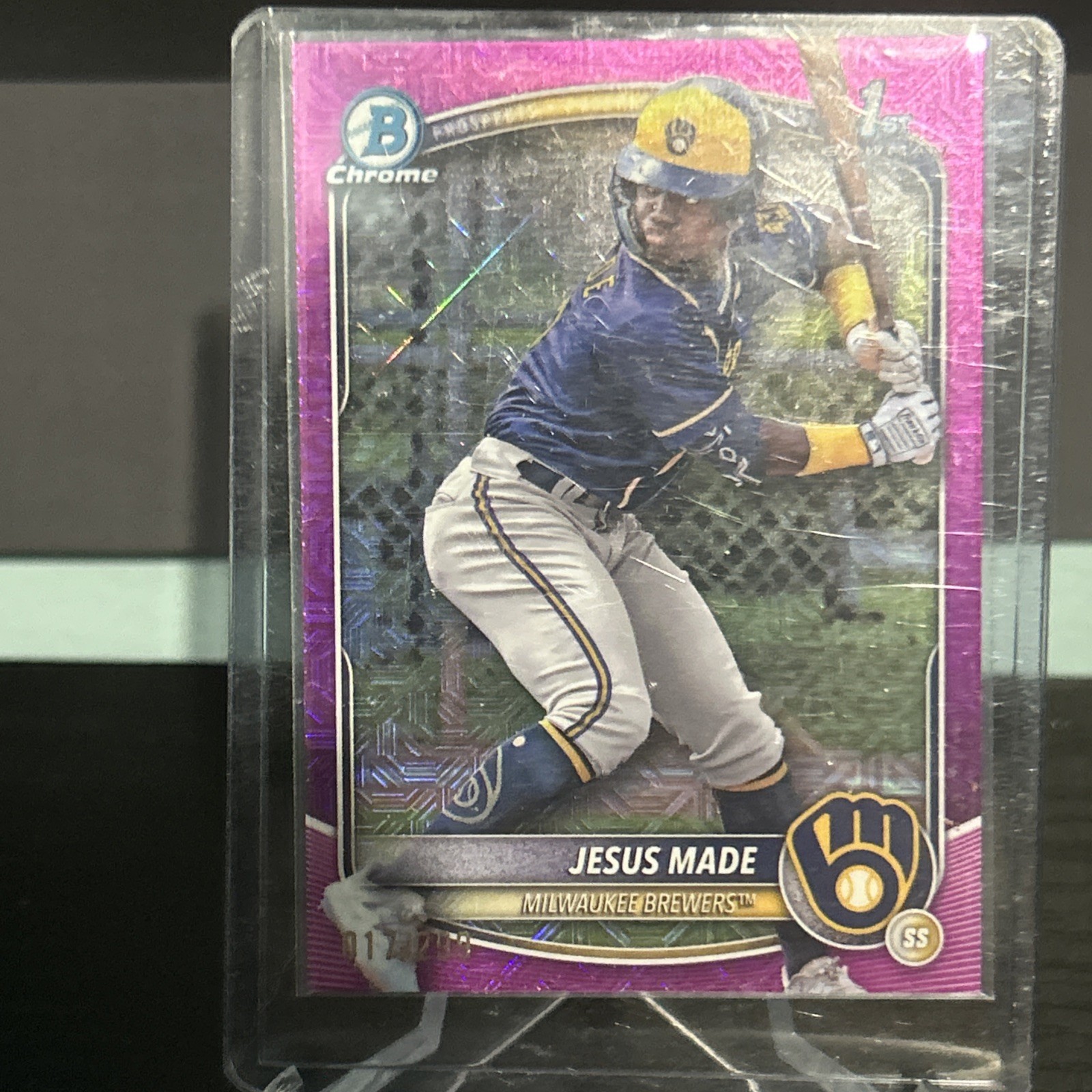 2025 Bowman Jesus Made Chrome Mega Box Fuchsia Refractor 1st #17/299