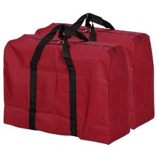 Storage bag with zippers, 2pcs 40L heavy folding capacity, red