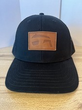 TAYLORMADE IRONS LAUNCH BLACK HAT LEATHER LOGO ONE SIZE ADJUSTABLE BLACK GOLF!!