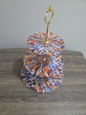 3 Tier Exquisite Art Cupcake Stand With Multi Color Trays