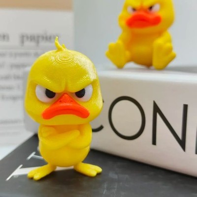 Kleine 3D-gedruckte wütende Ente Figur Kunststoff lustig Schreibtischdeko Chill Buddy Geschenk
