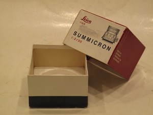 Leica 11818 50/2 Rigid Summicron lens box only, US SELLER "LQQK"