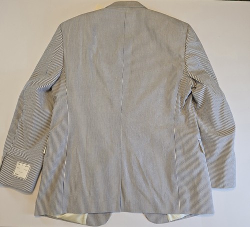 $ 250 Neu mit Etikett Jos A Bank Seersucker Blazer 43R 44R Sport Mantel gestreift blau Jacke NEU - Bild 12 von 20