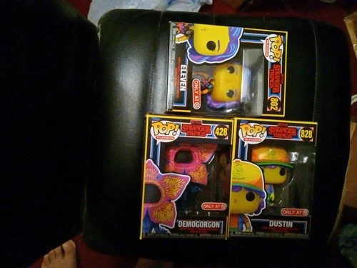 Funko Pop Stranger Things Black Light Set Target Exclusive 3 Pack Brand New