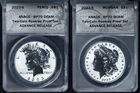 2023-S Morgan & Peace Silver Dollar 2-Coin Reverse Proof Set ANACS RP70 Advance