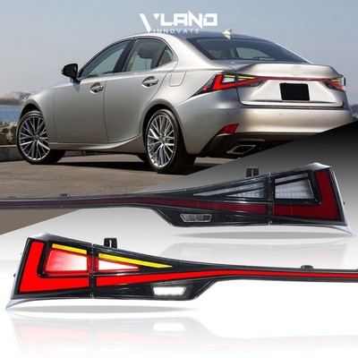 Pair VLAND LED Tail Lights Dynamic Animation For Lexus IS250 300h 350F 2014-2020