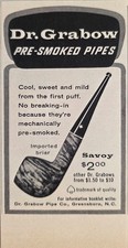 1956 Print Ad Dr Grabow Savoy Pre-Smoked Pipe...