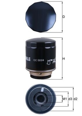 Mahle OC 593/4 ÖLfilter FüR Audi,Byd,Denza,Seat,Skoda,Skoda (Svw),Vw,Vw (Faw),Vw-image