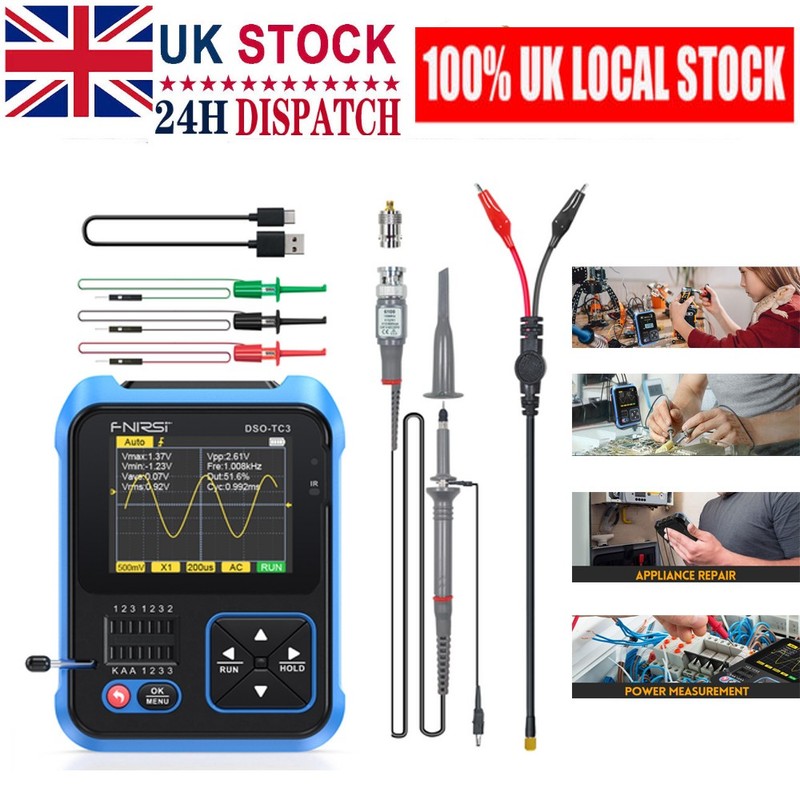 DSO-TC3 3 in 1 Digital Oscilloscope Transistor Tester Signal Generator 500kHz