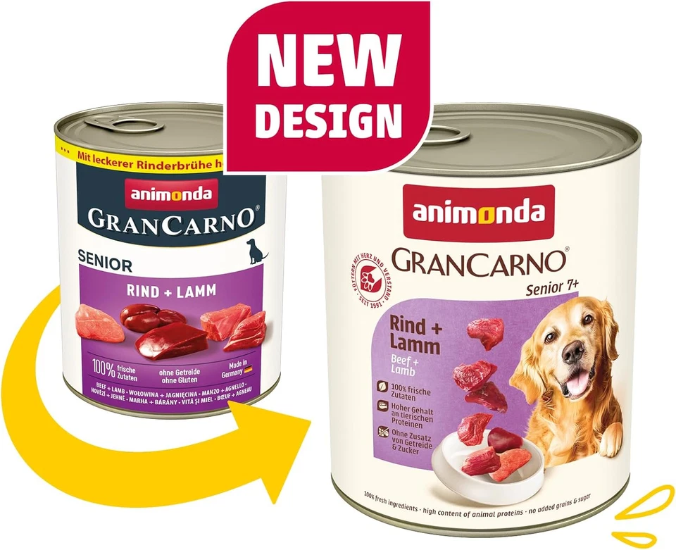 Animonda Grancarno Senior Nassfutter 6x800g Rind & Lamm Getreidefrei - Bild 2 von 4